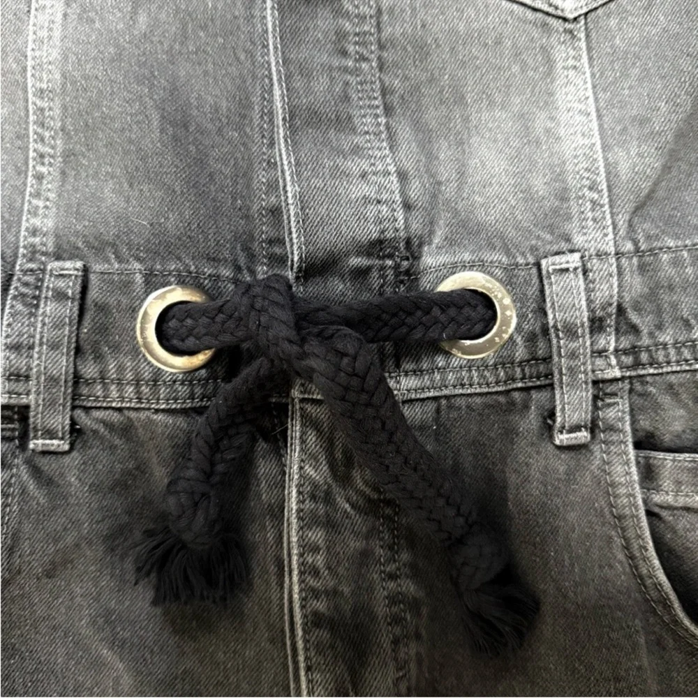 Free People Edison Black Denim Jumpsuit Coveralls Moxie - Picture 4 of 10